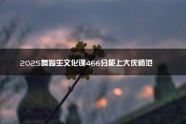 2025舞蹈生文化课466分能上大庆师范学院吗