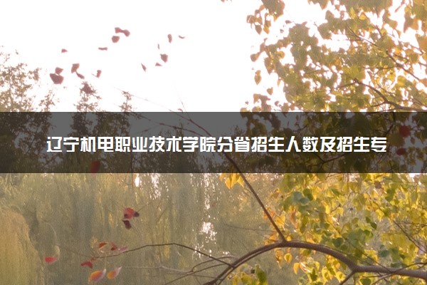 辽宁机电职业技术学院分省招生人数及招生专业2025年招生计划参考