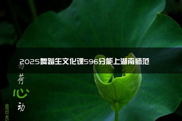2025舞蹈生文化课596分能上湖南师范大学吗