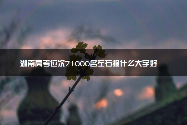 湖南高考位次71000名左右报什么大学好（2025年参考）