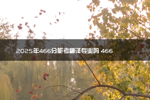 2025年466分能考翻译专业吗 466分翻译专业大学推荐