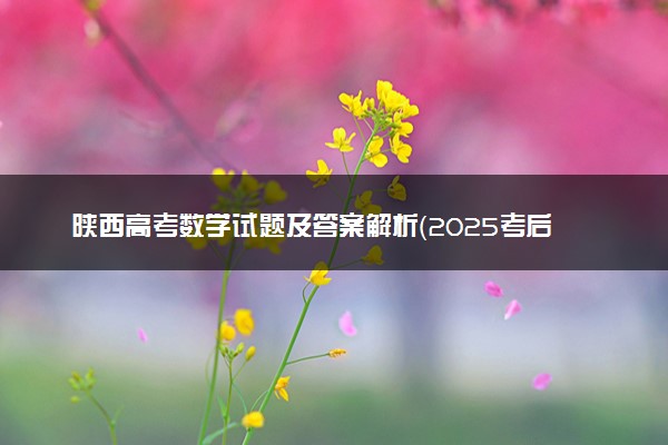 陕西高考数学试题及答案解析（2025考后更新）