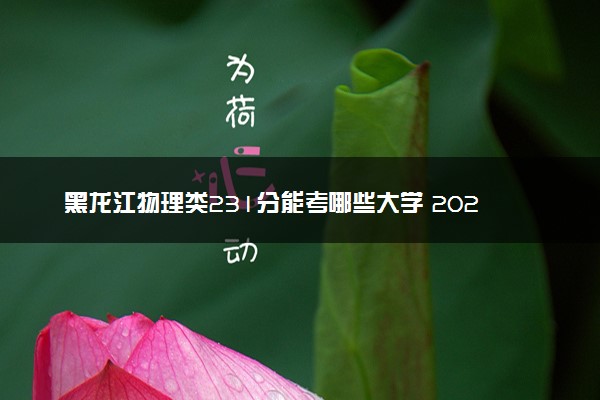 黑龙江物理类231分能考哪些大学 2025考生稳上的大学名单