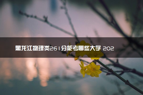 黑龙江物理类261分能考哪些大学 2025考生稳上的大学名单