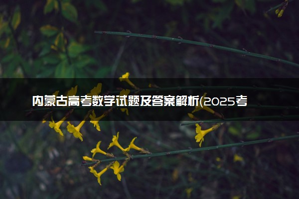 内蒙古高考数学试题及答案解析（2025考后更新）