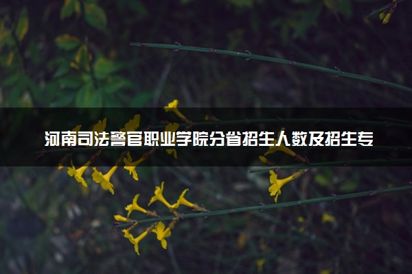 河南司法警官职业学院分省招生人数及招生专业2025年招生计划参考