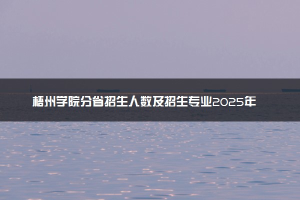 梧州学院分省招生人数及招生专业2025年招生计划参考