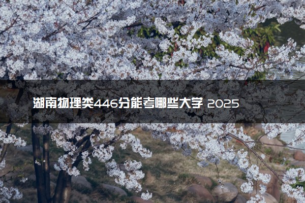 湖南物理类446分能考哪些大学 2025考生稳上的大学名单