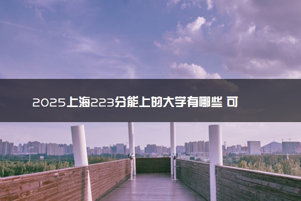 2025上海223分能上的大学有哪些 可以报考院校名单