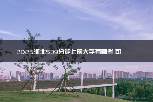 2025河北539分能上的大学有哪些 可以报考院校名单