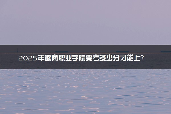2025年徽商职业学院要考多少分才能上？历年录取分数线及报考指南（含预测）