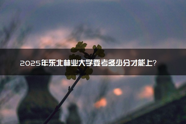 2025年东北林业大学要考多少分才能上？历年录取分数线及报考指南（含预测）