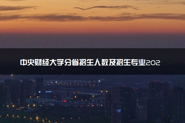 中央财经大学分省招生人数及招生专业2025年招生计划参考