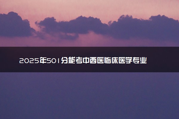 2025年501分能考中西医临床医学专业吗 501分中西医临床医学专业大学推荐