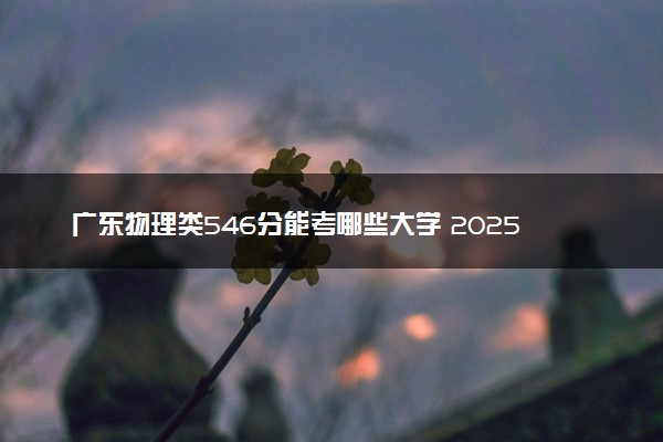 广东物理类546分能考哪些大学 2025考生稳上的大学名单