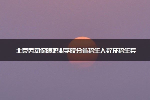 北京劳动保障职业学院分省招生人数及招生专业2025年招生计划参考