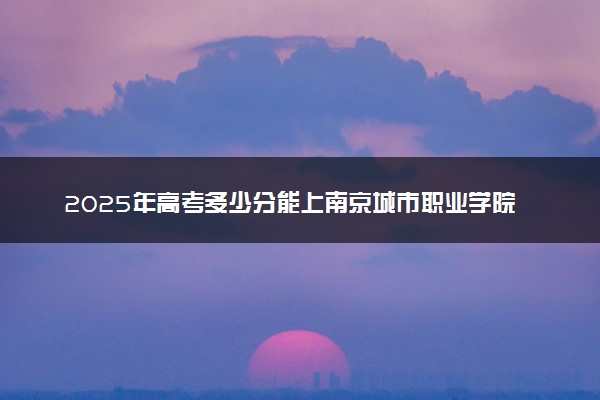 2025年高考多少分能上南京城市职业学院？预测各省份录取分数线（附2024年数据及报考指南）