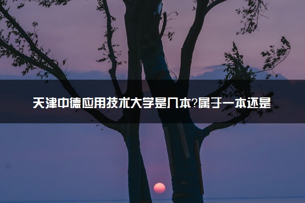 天津中德应用技术大学是几本？属于一本还是二本？2025年分数线预测及报考建议