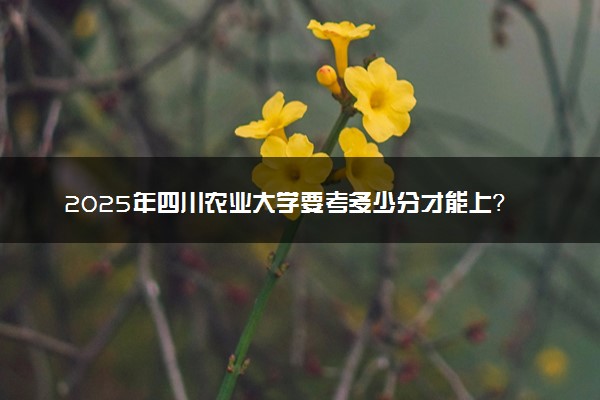 2025年四川农业大学要考多少分才能上？历年录取分数线及报考指南（含预测）
