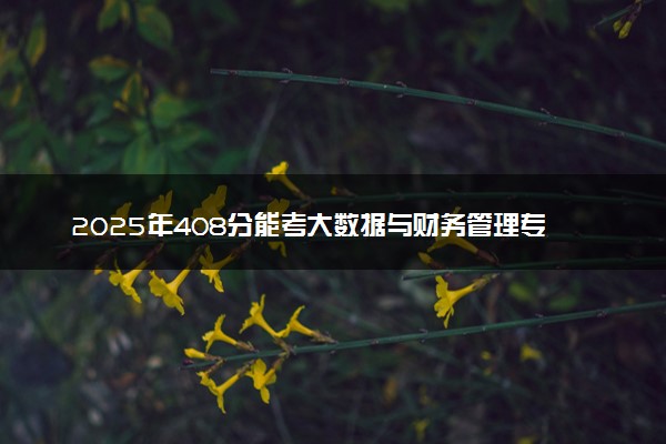 2025年408分能考大数据与财务管理专业吗 408分大数据与财务管理专业大学推荐