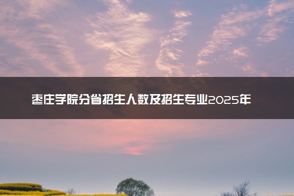 枣庄学院分省招生人数及招生专业2025年招生计划参考