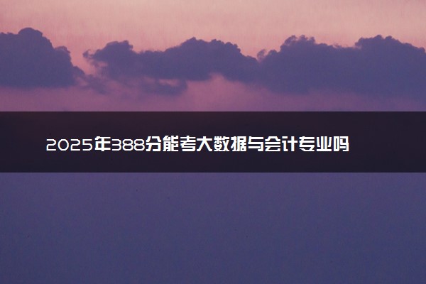 2025年388分能考大数据与会计专业吗 388分大数据与会计专业大学推荐