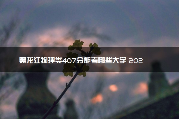 黑龙江物理类407分能考哪些大学 2025考生稳上的大学名单