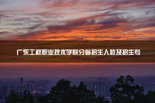 广东工程职业技术学院分省招生人数及招生专业2025年招生计划参考