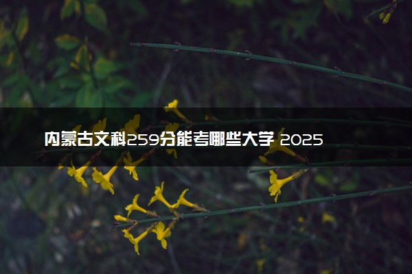 内蒙古文科259分能考哪些大学 2025考生稳上的大学名单