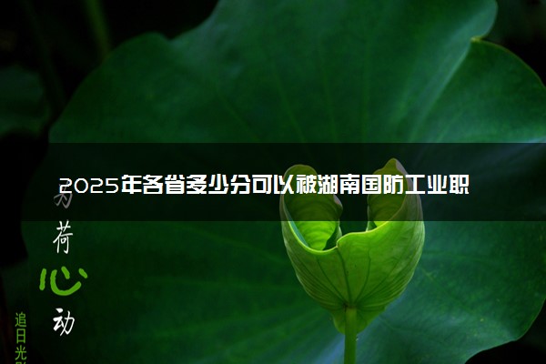 2025年各省多少分可以被湖南国防工业职业技术学院录取？历年录取分数线