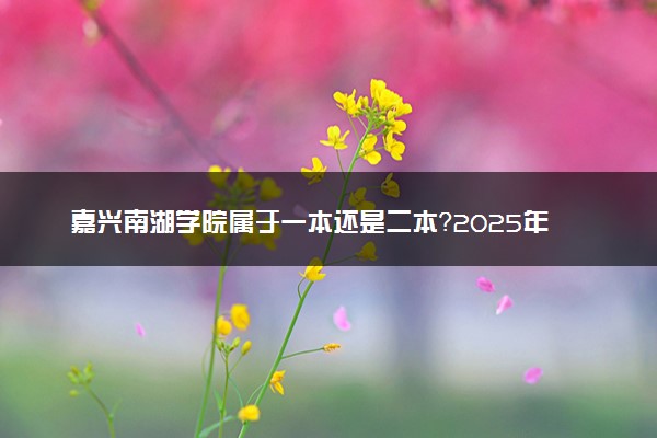 嘉兴南湖学院属于一本还是二本？2025年报考建议及分数线预测