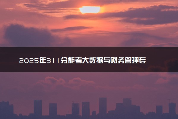 2025年311分能考大数据与财务管理专业吗 311分大数据与财务管理专业大学推荐