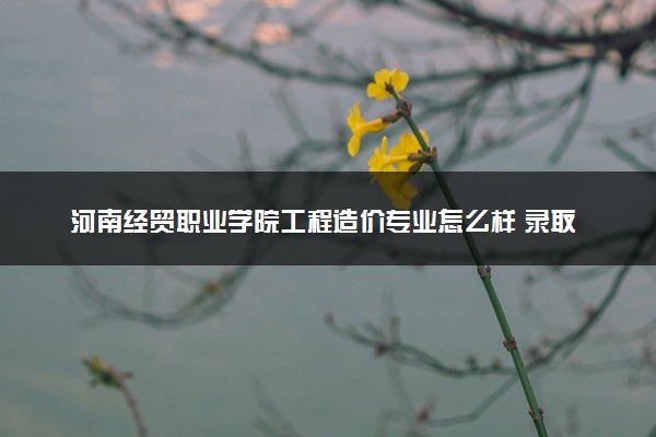 河南经贸职业学院工程造价专业怎么样 录取分数线多少