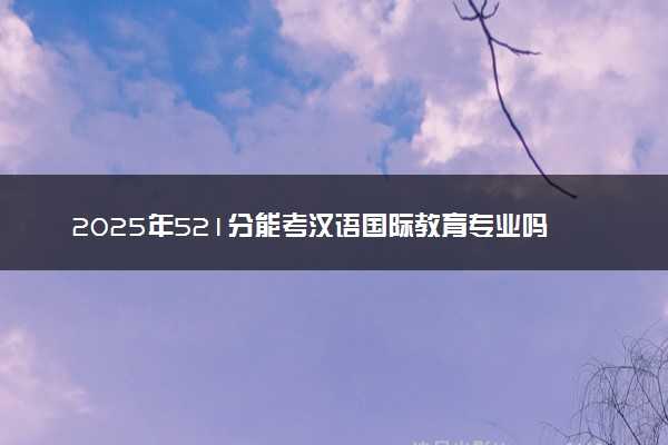 2025年521分能考汉语国际教育专业吗 521分汉语国际教育专业大学推荐