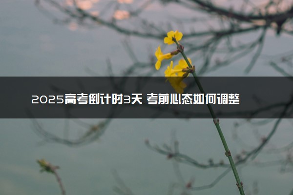 2025高考倒计时3天 考前心态如何调整