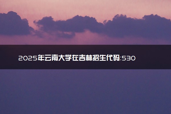 2025年云南大学在吉林招生代码：5301 专业代码及报考指南