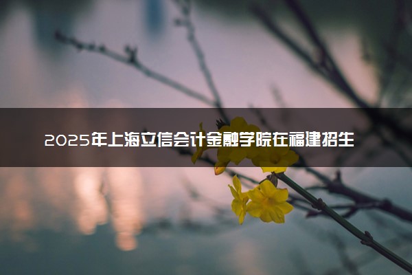 2025年上海立信会计金融学院在福建招生代码：3140 专业代码及报考指南