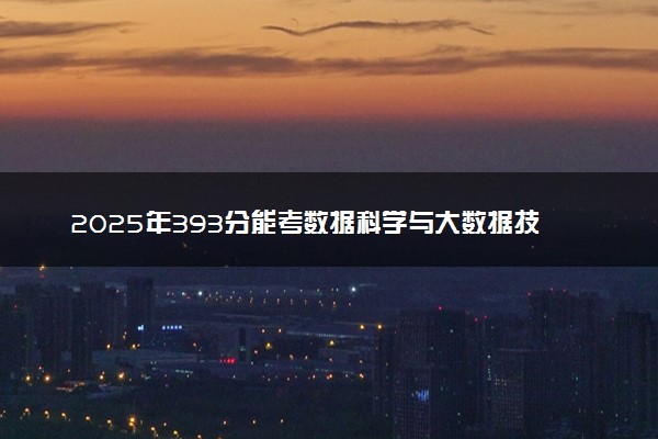 2025年393分能考数据科学与大数据技术专业吗 393分数据科学与大数据技术专业大学推荐