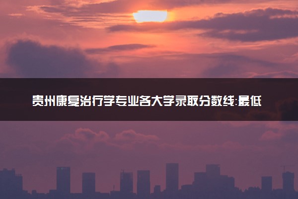 贵州康复治疗学专业各大学录取分数线：最低380分能上 开设院校及位次