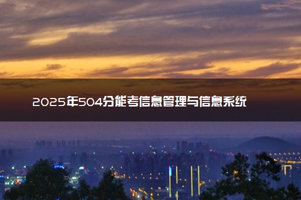 2025年504分能考信息管理与信息系统专业吗 504分信息管理与信息系统专业大学推荐