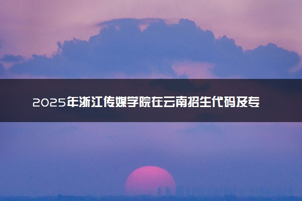 2025年浙江传媒学院在云南招生代码及专业代码 浙江传媒学院云南代码是多少？怎么查询？