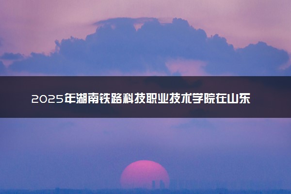 2025年湖南铁路科技职业技术学院在山东招生代码：D942 专业代码及报考指南