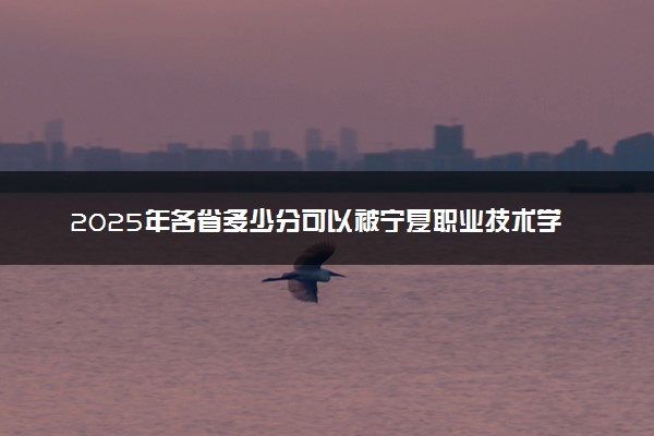 2025年各省多少分可以被宁夏职业技术学院录取？历年录取分数线