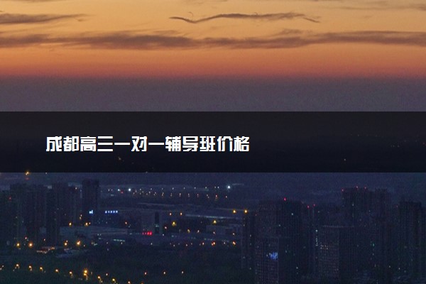 成都高三一对一辅导班价格