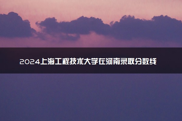 2024上海工程技术大学在河南录取分数线 各专业分数及位次