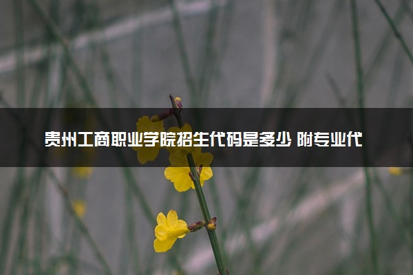 贵州工商职业学院招生代码是多少 附专业代码对照表（2025参考）