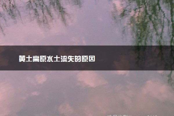 黄土高原水土流失的原因