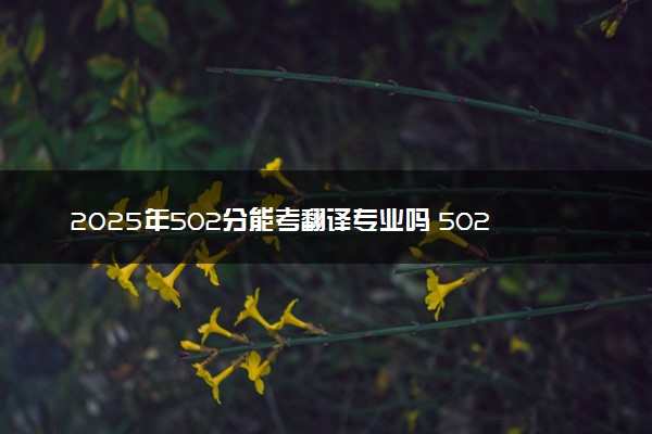 2025年502分能考翻译专业吗 502分翻译专业大学推荐