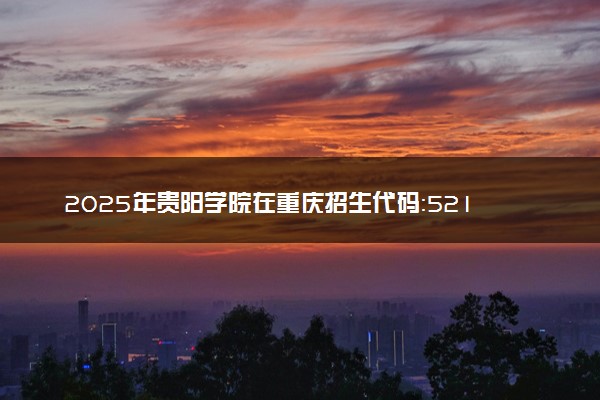 2025年贵阳学院在重庆招生代码：5215 专业代码及报考指南
