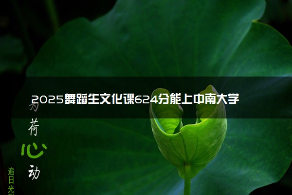 2025舞蹈生文化课624分能上中南大学吗